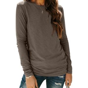 imageAUTOMET Spring Tops Womens Long Sleeve Shirts Workout Plus Size Tees Fall Outfits Clothes 202501darkcoffee