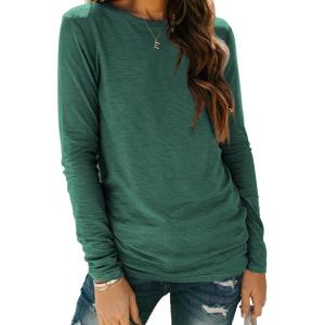 imageAUTOMET Spring Tops Womens Long Sleeve Shirts Workout Plus Size Tees Fall Outfits Clothes 202501darkgreen