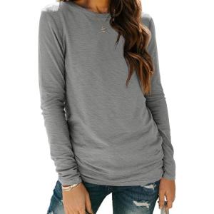 imageAUTOMET Spring Tops Womens Long Sleeve Shirts Workout Plus Size Tees Fall Outfits Clothes 202501grey