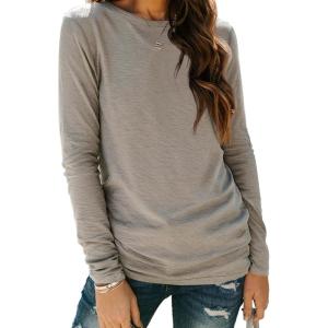 imageAUTOMET Spring Tops Womens Long Sleeve Shirts Workout Plus Size Tees Fall Outfits Clothes 202501khaki