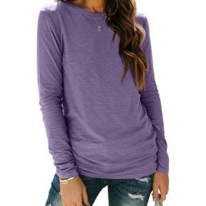 imageAUTOMET Spring Tops Womens Long Sleeve Shirts Workout Plus Size Tees Fall Outfits Clothes 202501lavenderpurple
