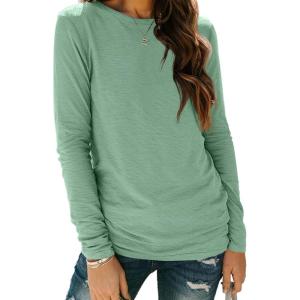 imageAUTOMET Spring Tops Womens Long Sleeve Shirts Workout Plus Size Tees Fall Outfits Clothes 202501lightgreen