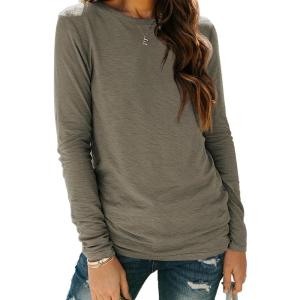 imageAUTOMET Spring Tops Womens Long Sleeve Shirts Workout Plus Size Tees Fall Outfits Clothes 202501olive