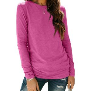 imageAUTOMET Spring Tops Womens Long Sleeve Shirts Workout Plus Size Tees Fall Outfits Clothes 202501rosered
