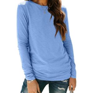 imageAUTOMET Spring Tops Womens Long Sleeve Shirts Workout Plus Size Tees Fall Outfits Clothes 202501skyblue