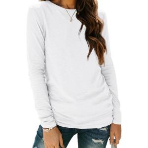 imageAUTOMET Spring Tops Womens Long Sleeve Shirts Workout Plus Size Tees Fall Outfits Clothes 202501white