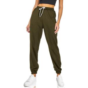 imageAUTOMET Womens Cinch Bottom Sweatpants Athletic Joggers Lounge Pants with PocketsArmy Green