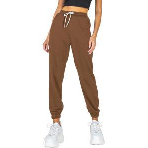 imageAUTOMET Womens Cinch Bottom Sweatpants Athletic Joggers Lounge Pants with PocketsCoffee