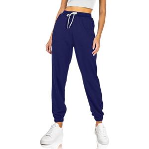 imageAUTOMET Womens Cinch Bottom Sweatpants Athletic Joggers Lounge Pants with PocketsDark Blue