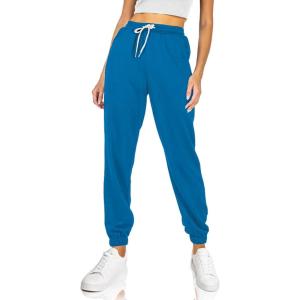 imageAUTOMET Womens Cinch Bottom Sweatpants Athletic Joggers Lounge Pants with PocketsLake Blue