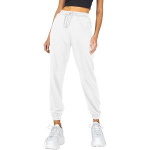 imageAUTOMET Womens Cinch Bottom Sweatpants Athletic Joggers Lounge Pants with PocketsWhite