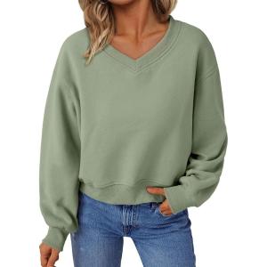 imageAUTOMET Womens Cropped Sweatshirts Pullover Fleece Crop Sweaters Fall Fashion Outfits Clothes 2025Light Green