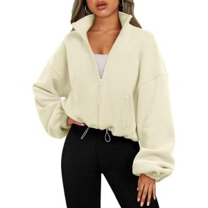 imageAUTOMET Womens Fleece Jackets Zip Up Oversized Sweatshirts Winter Clothes Long Sleeve Crop Sherpa Fall Outfits FashionIvory