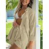 imageAUTOMET 2 Piece Sets For Women Lounge Wear Matching Two Piece Pajama Fashion Oversized Shirts And Shorts Spring Outfit 202501apricot