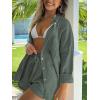 imageAUTOMET 2 Piece Sets For Women Lounge Wear Matching Two Piece Pajama Fashion Oversized Shirts And Shorts Spring Outfit 202501armygreen
