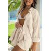 imageAUTOMET 2 Piece Sets For Women Lounge Wear Matching Two Piece Pajama Fashion Oversized Shirts And Shorts Spring Outfit 202501beige