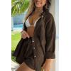imageAUTOMET 2 Piece Sets For Women Lounge Wear Matching Two Piece Pajama Fashion Oversized Shirts And Shorts Spring Outfit 202501brown
