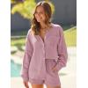 imageAUTOMET 2 Piece Sets For Women Lounge Wear Matching Two Piece Pajama Fashion Oversized Shirts And Shorts Spring Outfit 202501darkpink