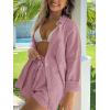 imageAUTOMET 2 Piece Sets For Women Lounge Wear Matching Two Piece Pajama Fashion Oversized Shirts And Shorts Spring Outfit 202501darkpink