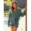 imageAUTOMET 2 Piece Sets For Women Lounge Wear Matching Two Piece Pajama Fashion Oversized Shirts And Shorts Spring Outfit 202501greygreen