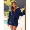 imageAUTOMET 2 Piece Sets For Women Lounge Wear Matching Two Piece Pajama Fashion Oversized Shirts And Shorts Spring Outfit 202501navyblue