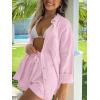 imageAUTOMET 2 Piece Sets For Women Lounge Wear Matching Two Piece Pajama Fashion Oversized Shirts And Shorts Spring Outfit 202501pink