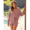 imageAUTOMET 2 Piece Sets For Women Lounge Wear Matching Two Piece Pajama Fashion Oversized Shirts And Shorts Spring Outfit 202501rust