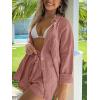 imageAUTOMET 2 Piece Sets For Women Lounge Wear Matching Two Piece Pajama Fashion Oversized Shirts And Shorts Spring Outfit 202501rust