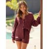 imageAUTOMET 2 Piece Sets For Women Lounge Wear Matching Two Piece Pajama Fashion Oversized Shirts And Shorts Spring Outfit 202501winered