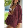imageAUTOMET 2 Piece Sets For Women Lounge Wear Matching Two Piece Pajama Fashion Oversized Shirts And Shorts Spring Outfit 202501winered