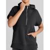 imageAUTOMET Oversized Hoodies for Women Short Sleeve Half zip Sweatshirt Fleece Loose Fit Pullover 2025 Fall Fashion OutfitsBlack
