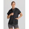 imageAUTOMET Oversized Hoodies for Women Short Sleeve Half zip Sweatshirt Fleece Loose Fit Pullover 2025 Fall Fashion OutfitsBlack