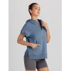imageAUTOMET Oversized Hoodies for Women Short Sleeve Half zip Sweatshirt Fleece Loose Fit Pullover 2025 Fall Fashion OutfitsDusty Blue