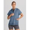 imageAUTOMET Oversized Hoodies for Women Short Sleeve Half zip Sweatshirt Fleece Loose Fit Pullover 2025 Fall Fashion OutfitsDusty Blue