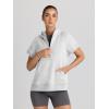 imageAUTOMET Oversized Hoodies for Women Short Sleeve Half zip Sweatshirt Fleece Loose Fit Pullover 2025 Fall Fashion OutfitsGrey