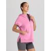 imageAUTOMET Oversized Hoodies for Women Short Sleeve Half zip Sweatshirt Fleece Loose Fit Pullover 2025 Fall Fashion OutfitsPink