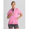 imageAUTOMET Oversized Hoodies for Women Short Sleeve Half zip Sweatshirt Fleece Loose Fit Pullover 2025 Fall Fashion OutfitsPink