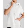 imageAUTOMET Oversized Hoodies for Women Short Sleeve Half zip Sweatshirt Fleece Loose Fit Pullover 2025 Fall Fashion OutfitsWhite