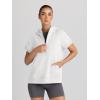 imageAUTOMET Oversized Hoodies for Women Short Sleeve Half zip Sweatshirt Fleece Loose Fit Pullover 2025 Fall Fashion OutfitsWhite