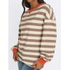 imageAUTOMET Oversized Tshirts for Women Striped Long Sleeve Cotton Trendy Tops 2024 Loose Fit Tee Shirt Crewneck Fall Outfit StripedKhaki M
