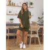 imageAUTOMET Womens 2 Piece Sets Summer Outfits 2025 Two Piece Lounge Set Matching Clothing Oversized Tshirts Biker Short FashionArmygreen