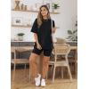 imageAUTOMET Womens 2 Piece Sets Summer Outfits 2025 Two Piece Lounge Set Matching Clothing Oversized Tshirts Biker Short FashionBlack