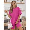 imageAUTOMET Womens 2 Piece Sets Summer Outfits 2025 Two Piece Lounge Set Matching Clothing Oversized Tshirts Biker Short FashionDeeppink
