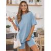 imageAUTOMET Womens 2 Piece Sets Summer Outfits 2025 Two Piece Lounge Set Matching Clothing Oversized Tshirts Biker Short FashionGreyblue
