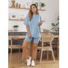 imageAUTOMET Womens 2 Piece Sets Summer Outfits 2025 Two Piece Lounge Set Matching Clothing Oversized Tshirts Biker Short FashionGreyblue