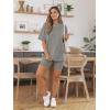 imageAUTOMET Womens 2 Piece Sets Summer Outfits 2025 Two Piece Lounge Set Matching Clothing Oversized Tshirts Biker Short FashionGreygreen