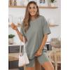 imageAUTOMET Womens 2 Piece Sets Summer Outfits 2025 Two Piece Lounge Set Matching Clothing Oversized Tshirts Biker Short FashionGreygreen