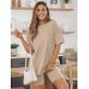 imageAUTOMET Womens 2 Piece Sets Summer Outfits 2025 Two Piece Lounge Set Matching Clothing Oversized Tshirts Biker Short FashionKhaki