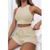 imageAUTOMET Womens 2 Piece Shorts Lounge Sets Two Piece Summer Workout Outfits Beach Vacation Trendy 2025 ClothesBeige