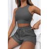 imageAUTOMET Womens 2 Piece Shorts Lounge Sets Two Piece Summer Workout Outfits Beach Vacation Trendy 2025 ClothesGrey